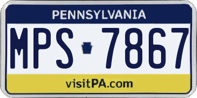 PA license plate MPS7867