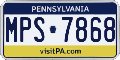 PA license plate MPS7868