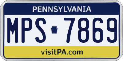 PA license plate MPS7869