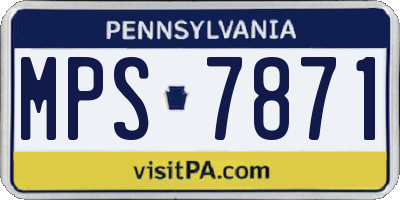 PA license plate MPS7871