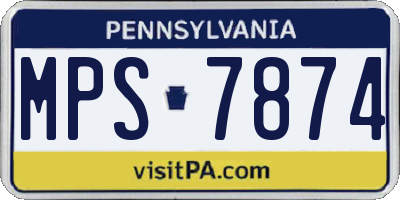 PA license plate MPS7874