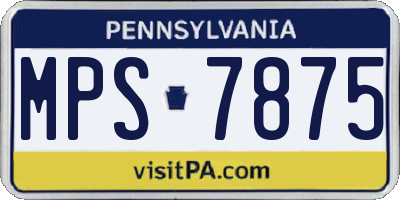 PA license plate MPS7875