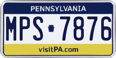 PA license plate MPS7876