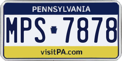 PA license plate MPS7878