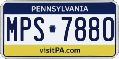 PA license plate MPS7880