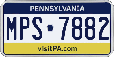 PA license plate MPS7882
