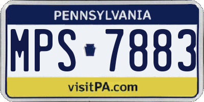 PA license plate MPS7883