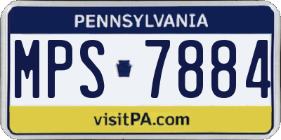 PA license plate MPS7884