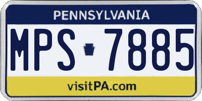 PA license plate MPS7885