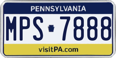 PA license plate MPS7888