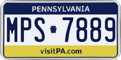 PA license plate MPS7889