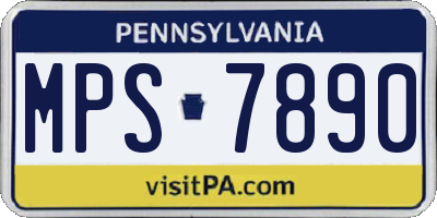 PA license plate MPS7890