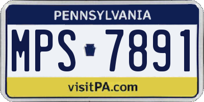 PA license plate MPS7891