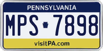 PA license plate MPS7898