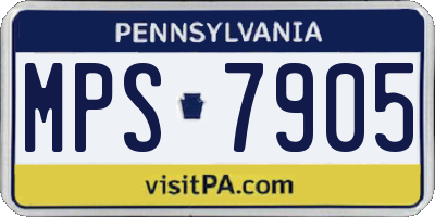PA license plate MPS7905