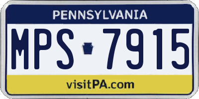 PA license plate MPS7915