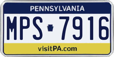 PA license plate MPS7916