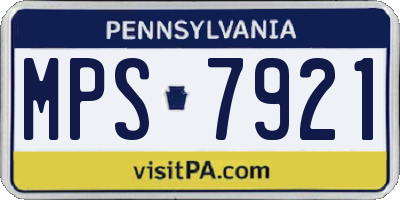 PA license plate MPS7921
