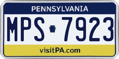 PA license plate MPS7923