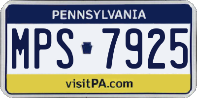 PA license plate MPS7925