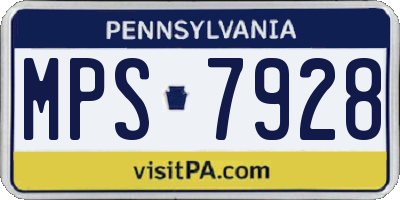 PA license plate MPS7928
