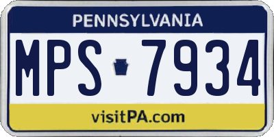 PA license plate MPS7934