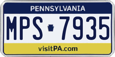 PA license plate MPS7935