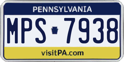 PA license plate MPS7938