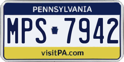 PA license plate MPS7942