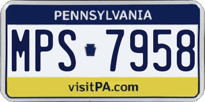 PA license plate MPS7958