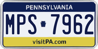 PA license plate MPS7962