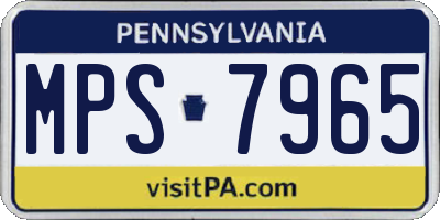 PA license plate MPS7965
