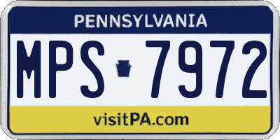PA license plate MPS7972