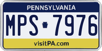PA license plate MPS7976