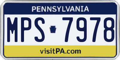 PA license plate MPS7978