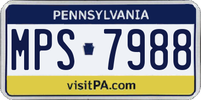 PA license plate MPS7988