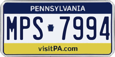PA license plate MPS7994