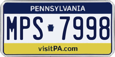 PA license plate MPS7998