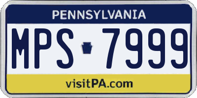 PA license plate MPS7999