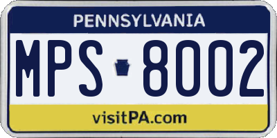 PA license plate MPS8002