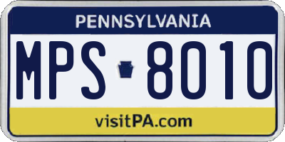PA license plate MPS8010