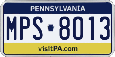 PA license plate MPS8013