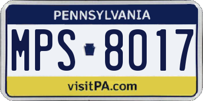 PA license plate MPS8017