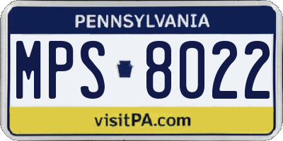 PA license plate MPS8022