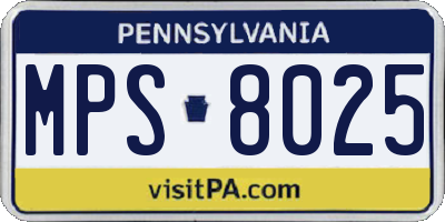 PA license plate MPS8025