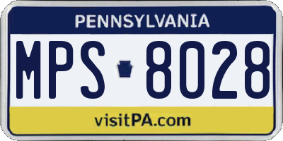 PA license plate MPS8028