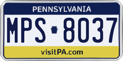 PA license plate MPS8037