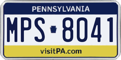PA license plate MPS8041
