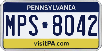 PA license plate MPS8042