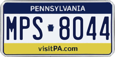 PA license plate MPS8044